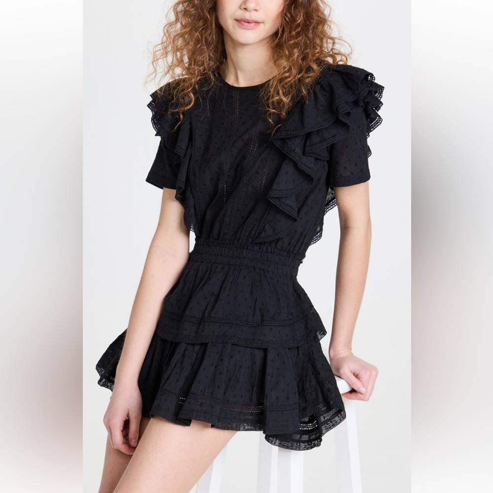 Loveshack Fancy Natasha Mini Dress - Black - Size Large